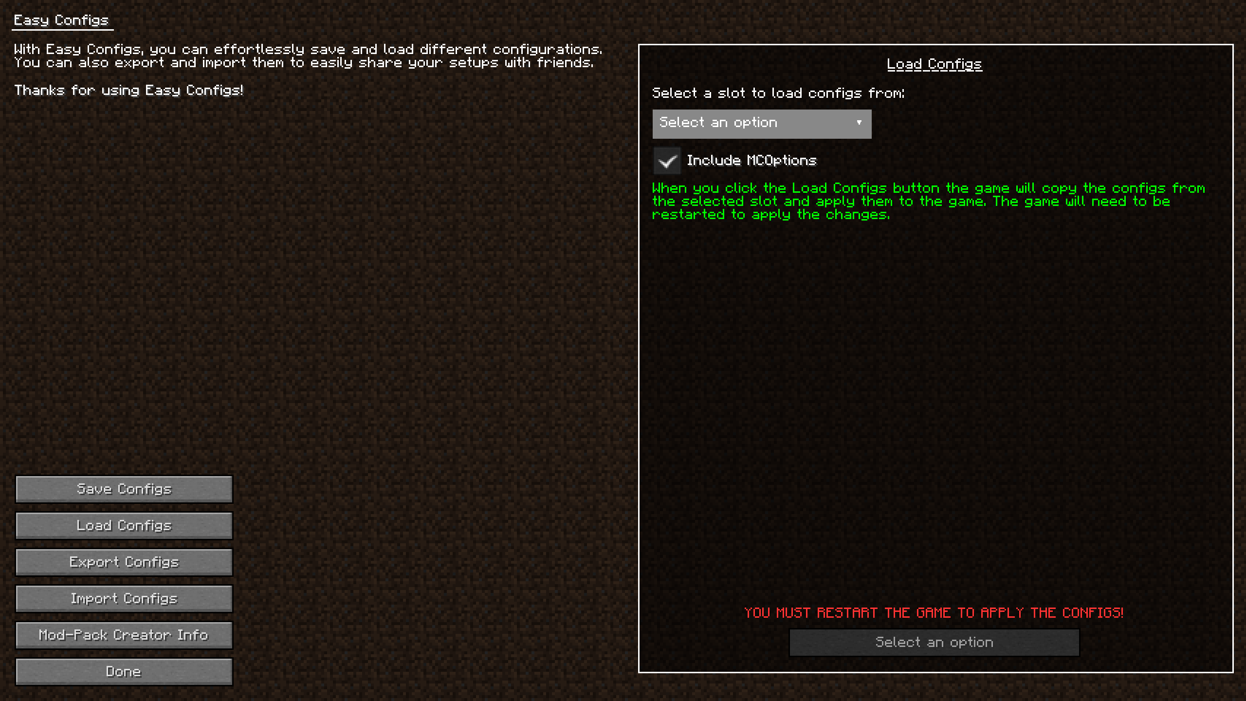 Load Your Configs