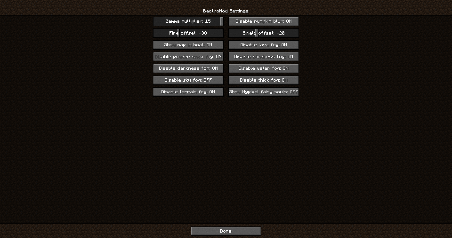 Vanilla-like config screen