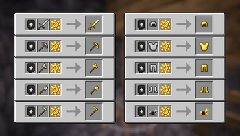 Upgrade Iron equipment to Gold