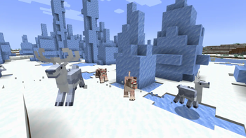 Pack of Cave Lion hunting Raindeer