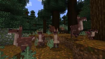 A herd of Deer running from a hungry bear
