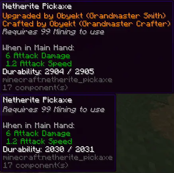Grandmaster Smithing + Crafting results in a better pickaxe