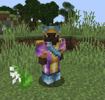 Makena wearing gemstone armor