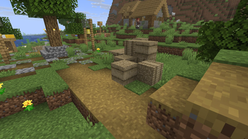 Hay in a village.