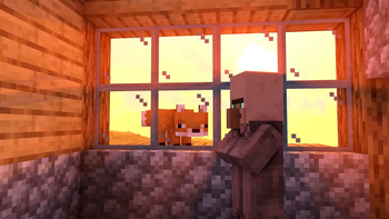 A fox peeks in...