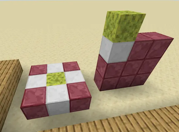 Wet sponge wipes off the dye from the mosaic blocks adjacent to