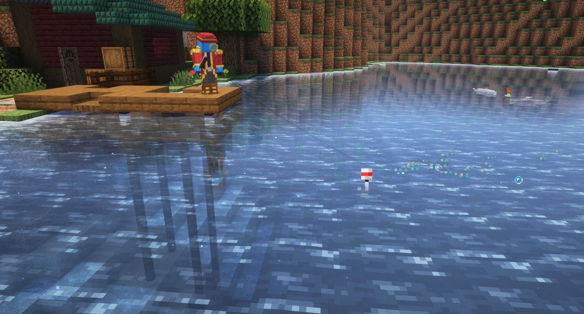 Somebody fishing off a pier