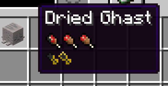 Dried Ghast's food values (AppleSkin screenshot)