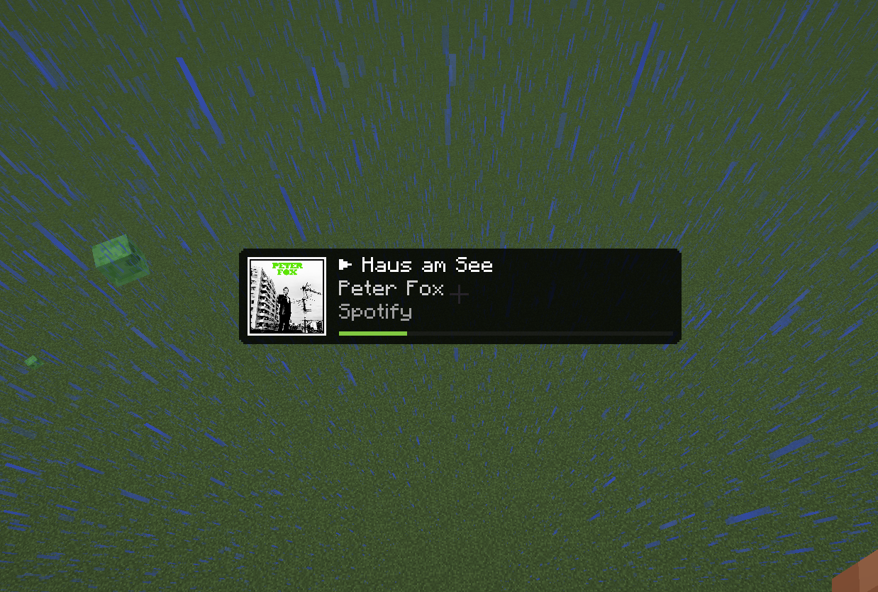 TrackView Preview - Now Playing HUD showing album art, title, artist, and progress bar
