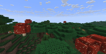 random white spots on giant red mushrooms
