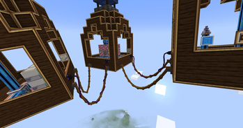 Connected hot air balloons