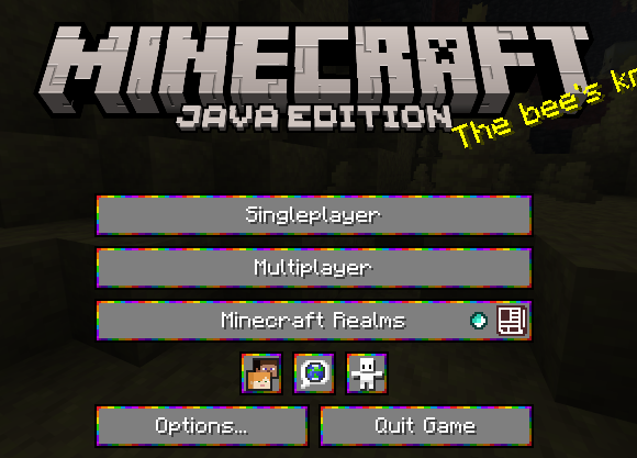 Static rainbow menu buttons