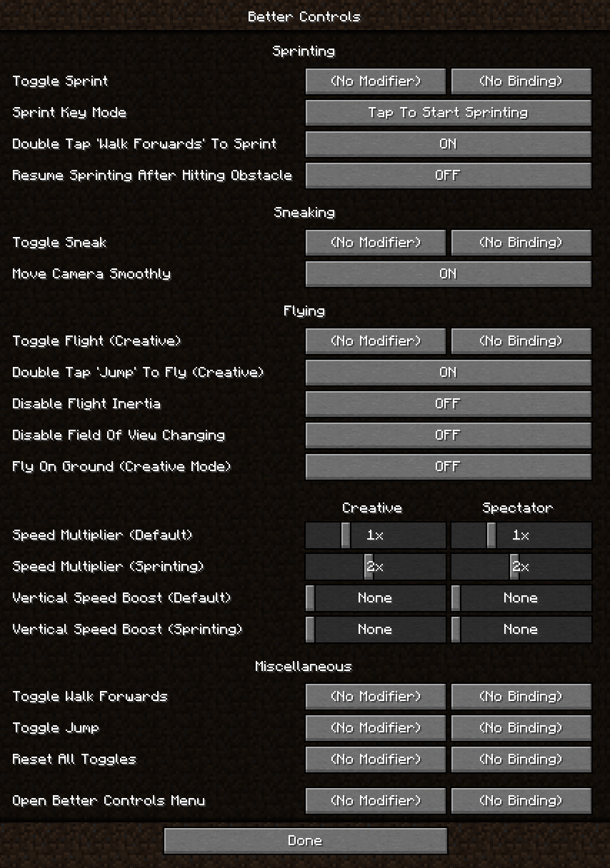 Options Menu Screenshot