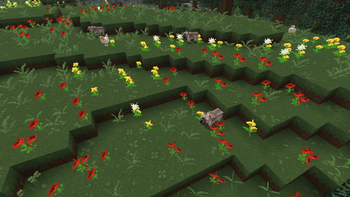 Block texture variations: flowers and grass example