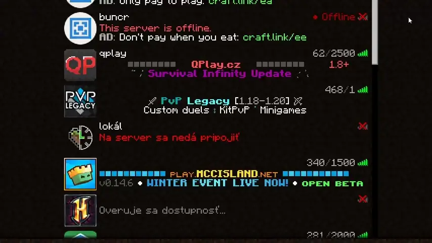 list scrolling