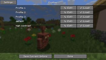 Profiles Menu