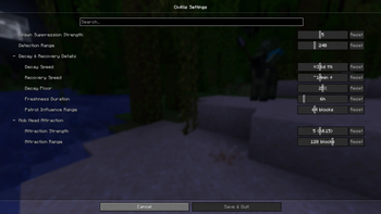 In-game settings GUI