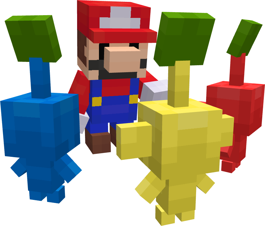 Mario encounters the Pikmin