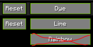 Buttons set to lime