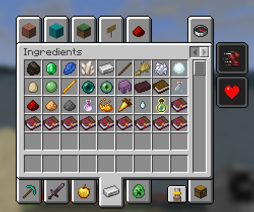 Ingredients Tab of the Journey Inventory