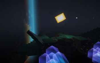 Flying a ship near the Overworld