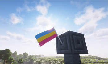 A flag on a sunny day.