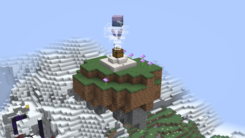 A breeze island near a snow biome