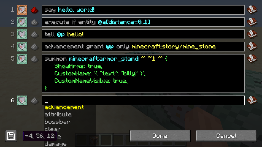 Command Block GUI