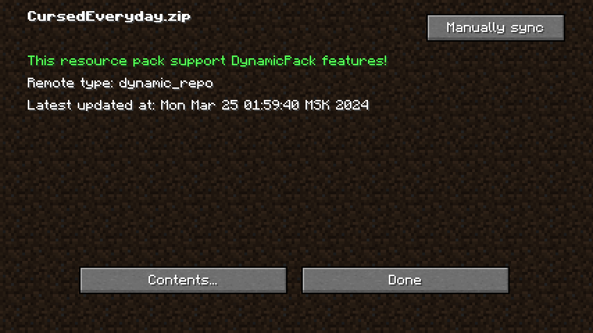 Pack page