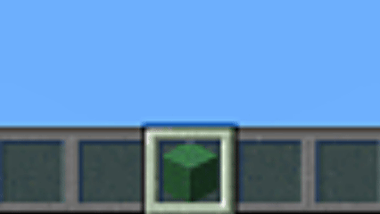 A jeb_ wool in the player's hotbar