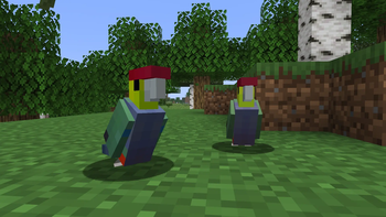 Red-Capped Parrots