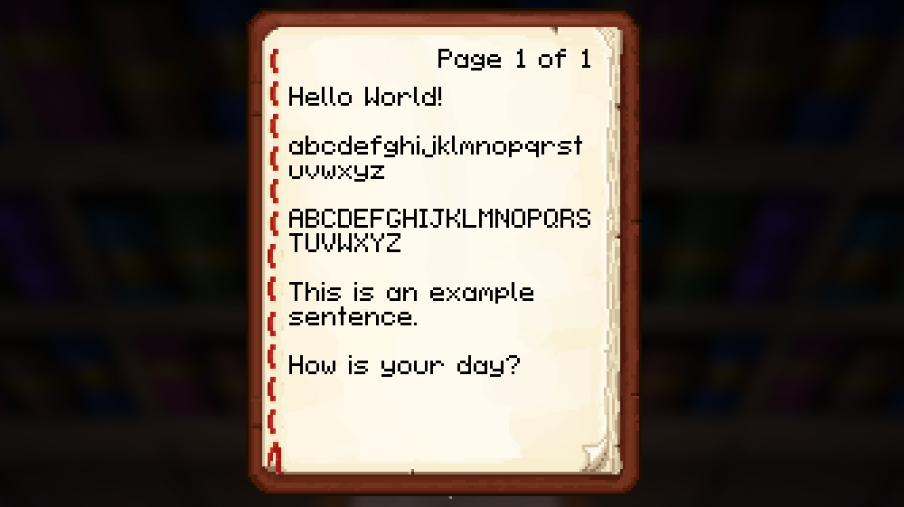 text example
