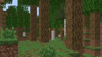 A forest biome with the pack enabled