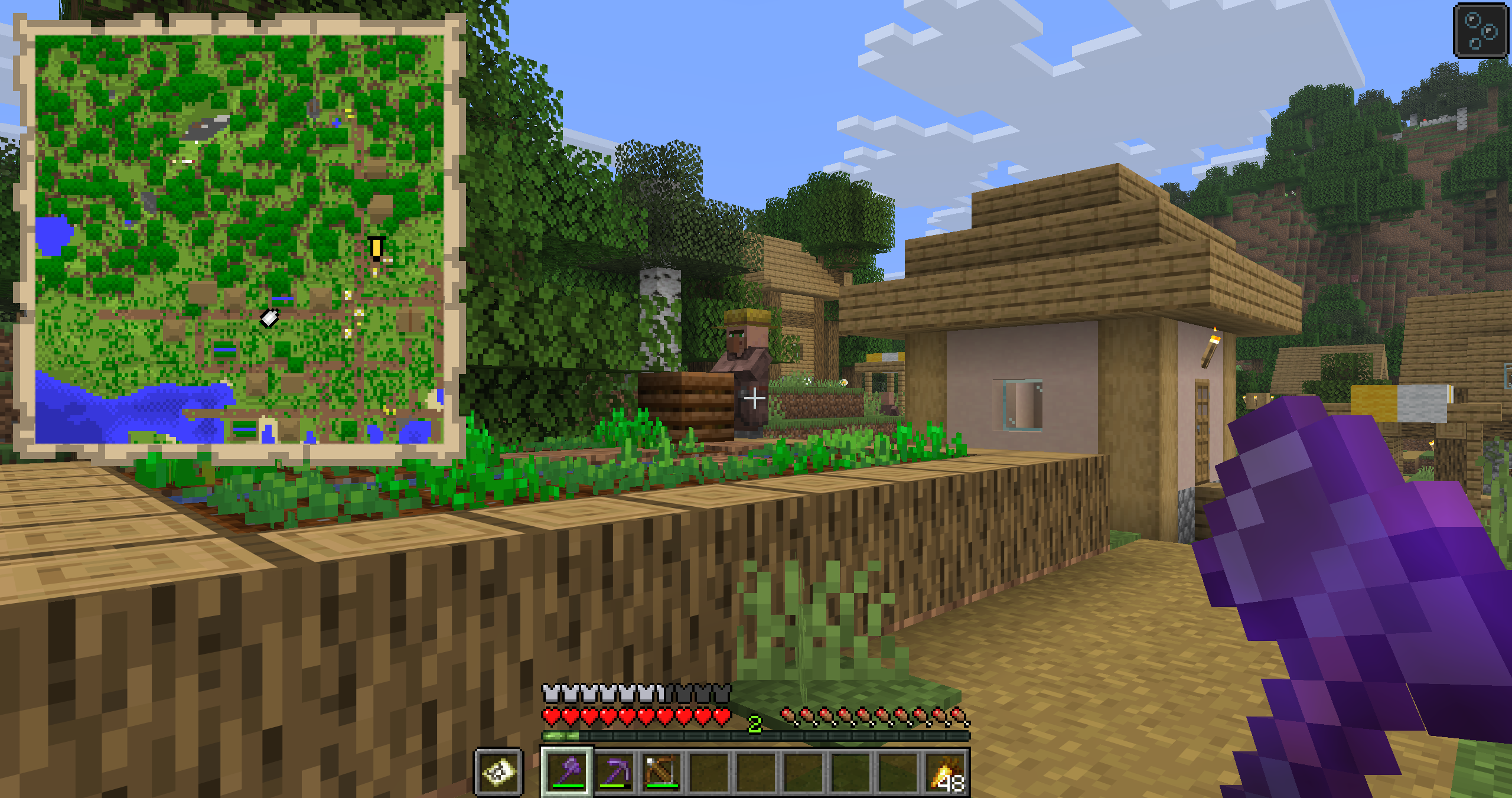 Image showing an off-hand map rendered in the HUD