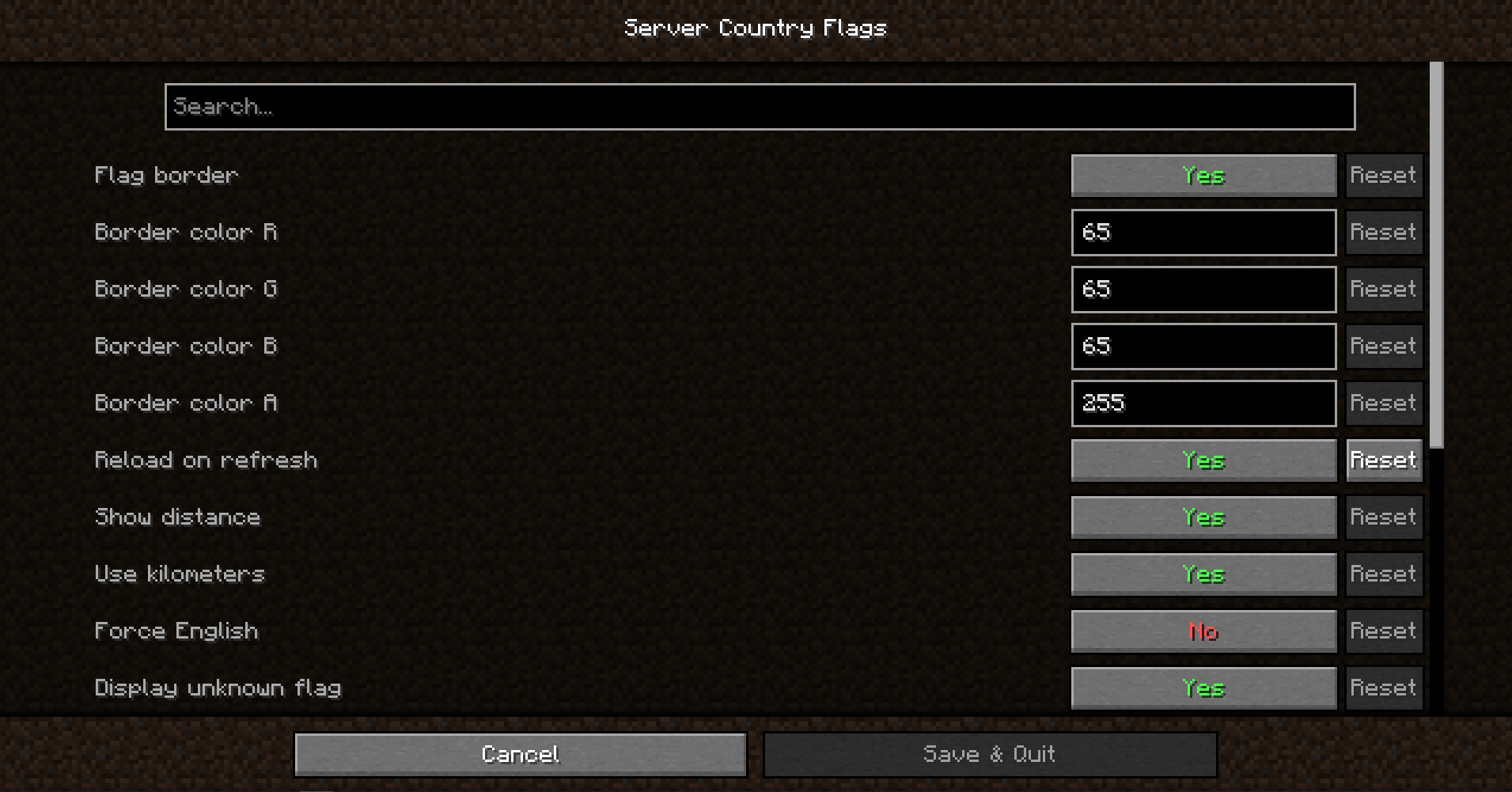 Mod config with Cloth Config API installed