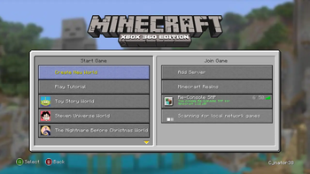 Play Game Screen with old Xbox 360 icons