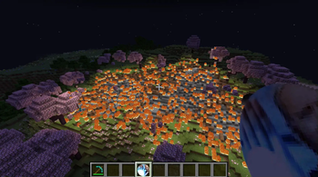 A forest being decimated by the biden blast