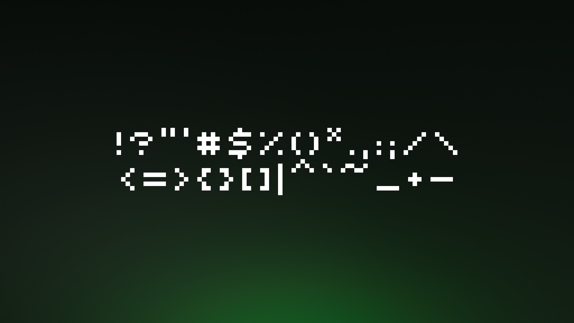 The font's special characters.