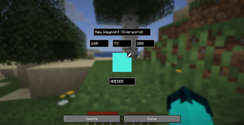 Waypoints creation screen