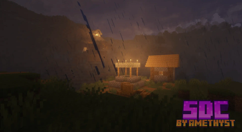 Village at Night During a Storm