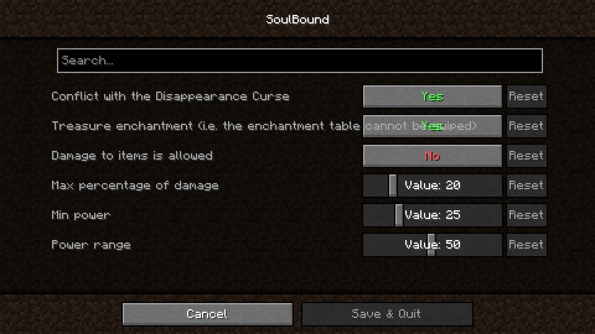 Configuration Screen