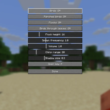 Settings menu