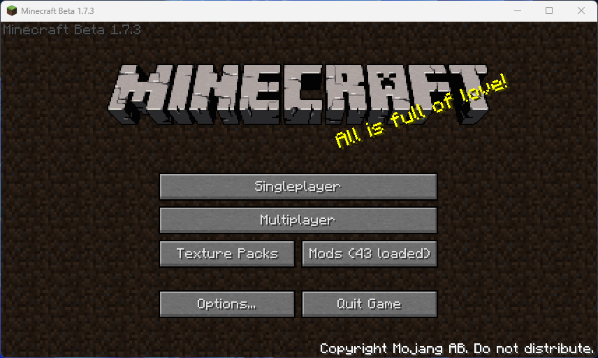 Main Menu in an deAWTed window
