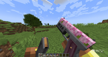 Skinned gun with mag
