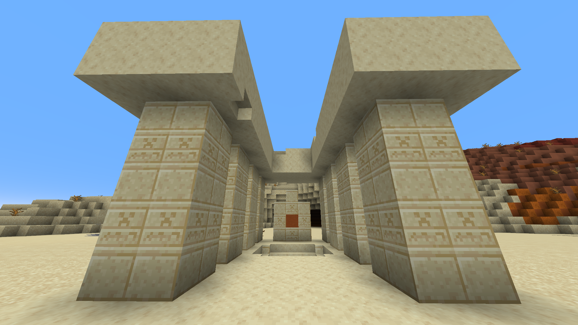 A desert tomb entrance on the surface.