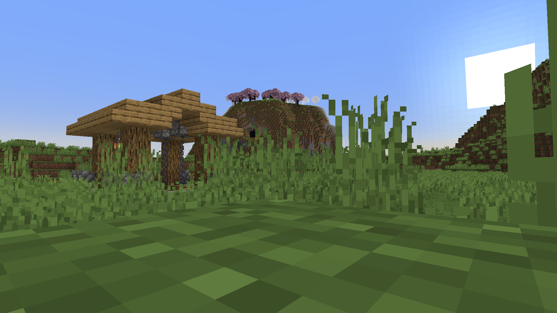 A surface mineshaft entrance on the surface.
