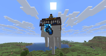 Player on the Electro Ghast with Netherite Harness