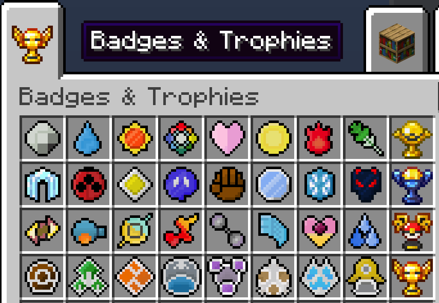 CobbleverseBadges - Pokémon Gym Badges and League Trophies