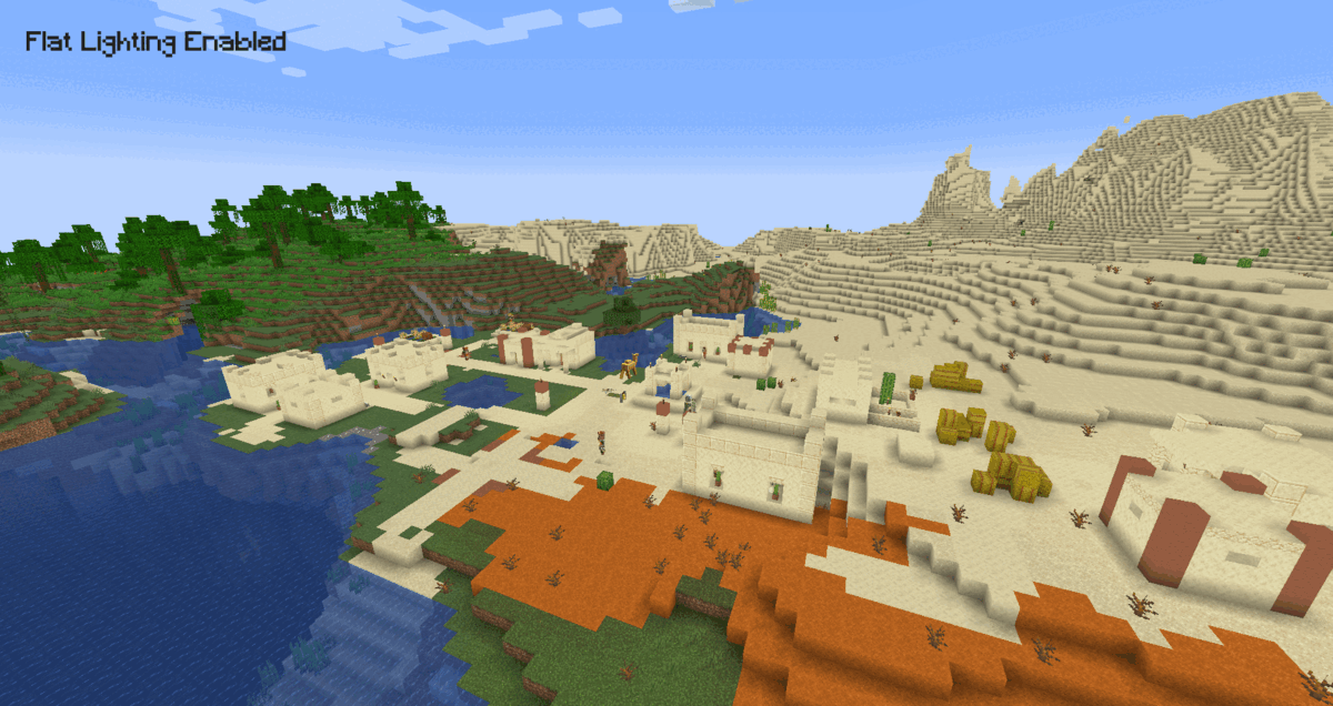A comparison of a village with/wihout the mod.