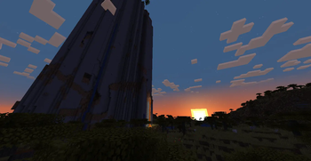 Lone monolith during sunrise